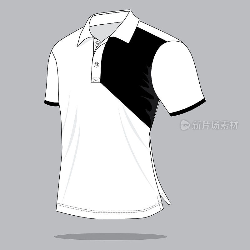Polo Shirt Design Vector (white / Black Color)